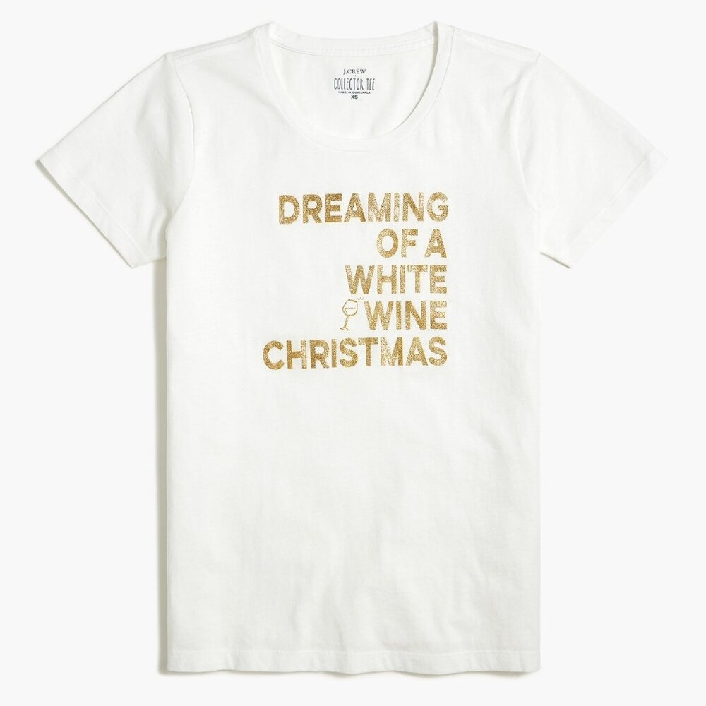 NWOT J.Crew XXS Collector Tee Dreaming of wine graphic tee